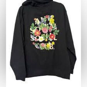 Anti Social Social Club- Wake Up Floral Hoodie, Black, Size S, NWT!